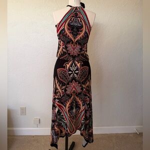 Eva Varro Black and Red Paisley Maxi Dress